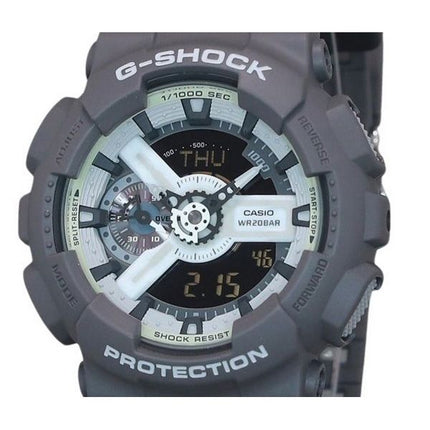 Casio G-Shock Hidden Glow -sarjan analoginen digitaalinen hartsihihna, harmaa kellotaulu kvartsi GA-110HD-8A 200M miesten kello