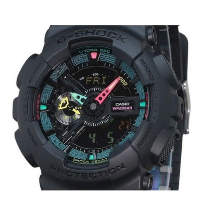 Casio G-Shock Analog Digital Multi Fluorescent Accents -sarjan hartsihihna musta kellotaulu Quartz GA-110MF-1A 200M miesten kell