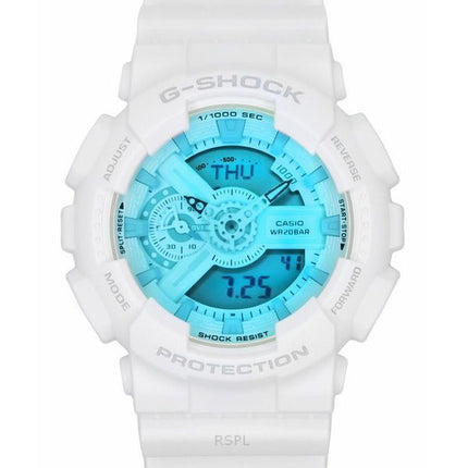 Casio G-Shock analoginen digitaalinen valkoinen hartsihihna monivärinen kellotaulu kvartsi GA-110TL-7A 200M miesten kello