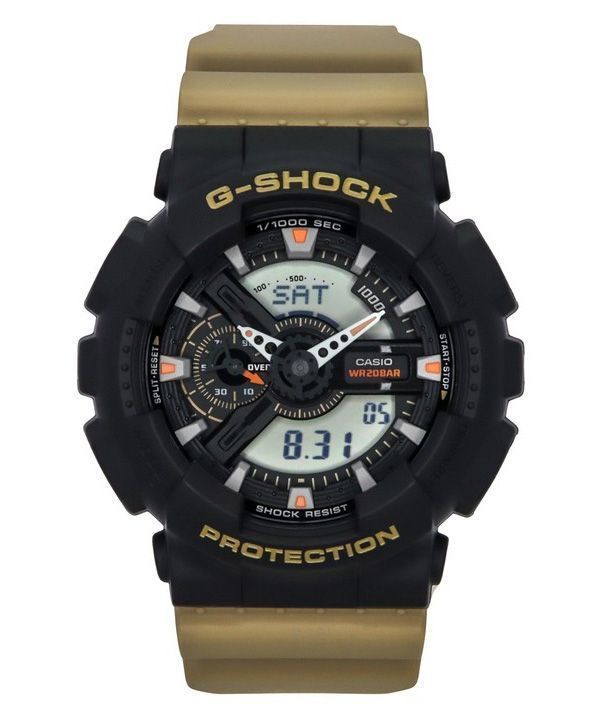 Casio G-Shock analoginen digitaalinen hartsihihna musta kellotaulu kvartsi GA-110TU-1A5 200M miesten kello