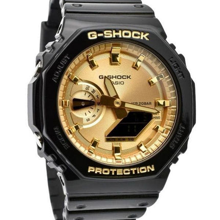 Casio G-Shock analoginen digitaalinen musta ja kullanvärinen hartsihihna kvartsi GA-2100GB-1A 200M miesten kello