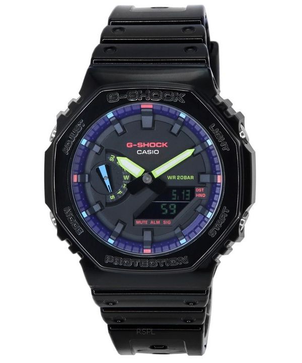 Casio G-Shock Virtual Rainbow Analoginen digitaalinen kvartsi GA-2100RGB-1A GA2100RGB-1 200M miesten kello