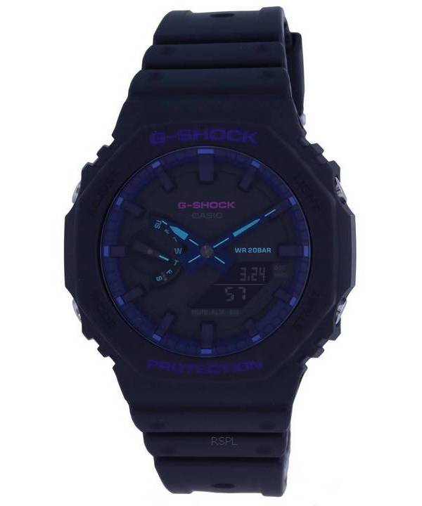 Casio G-Shock analoginen digitaalinen musta kellotaulu kvartsi GA-2100VB-1A GA2100VB-1 200M miesten kello