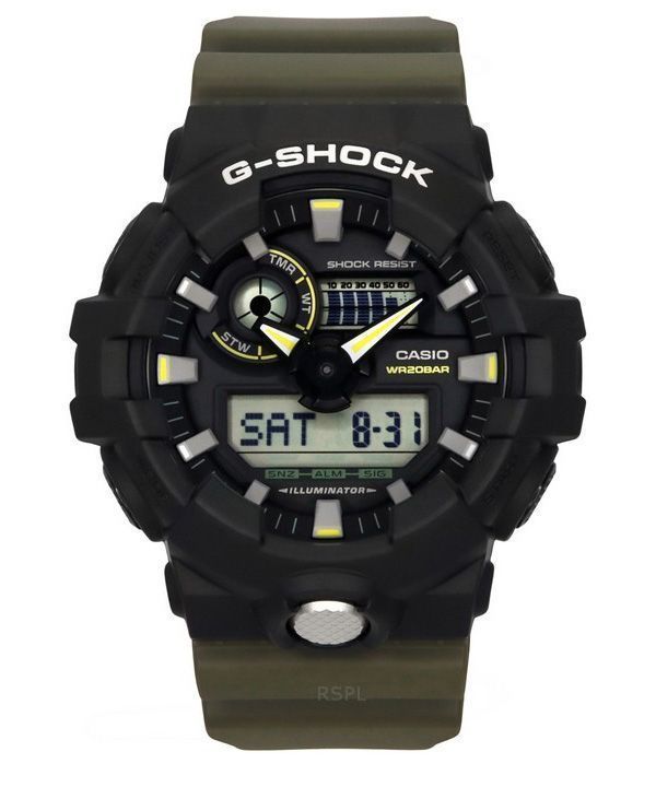 Casio G-Shock analoginen digitaalinen hartsihihna musta kellotaulu kvartsi GA-710TU-1A3 200M miesten kello