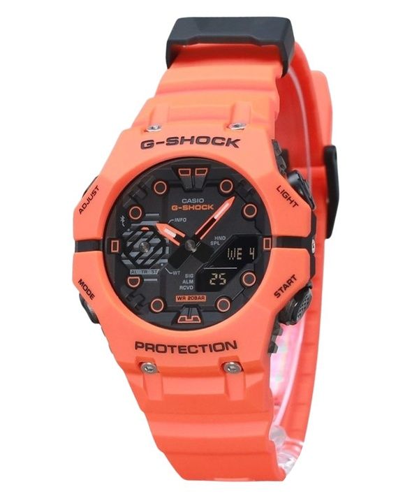 Casio G-Shock analoginen digitaalinen älypuhelinlinkki biopohjainen oranssi hartsihihna, harmaa kellotaulu kvartsi GA-B001FL-4A