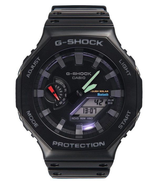 Casio G-Shock analoginen digitaalinen mobiililinkki, musta hartsihihna, kestävä aurinkoenergia GA-B2100-1A 200M miesten kello