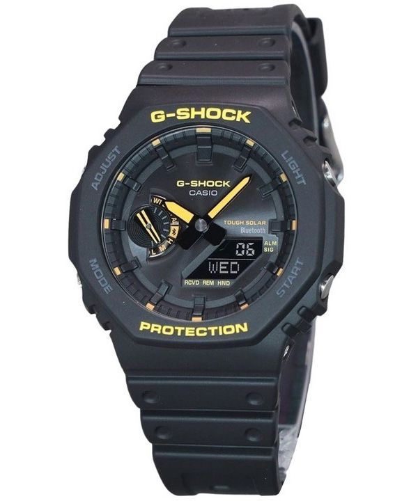 Casio G-Shock Varoitus Keltainen Mobile Link Analoginen Digitaalinen Hartsihihna Musta Kellotaulu Solar GA-B2100CY-1A 200M Miest