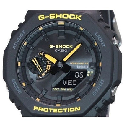 Casio G-Shock Varoitus Keltainen Mobile Link Analoginen Digitaalinen Hartsihihna Musta Kellotaulu Solar GA-B2100CY-1A 200M Miest