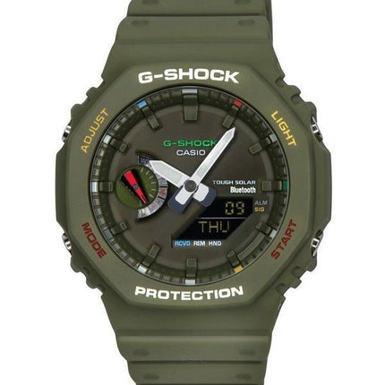 Casio G-Shock analoginen digitaalinen älypuhelinlinkki Bluetooth vihreä kellotaulu Solar GA-B2100FC-3A 200M miesten kello