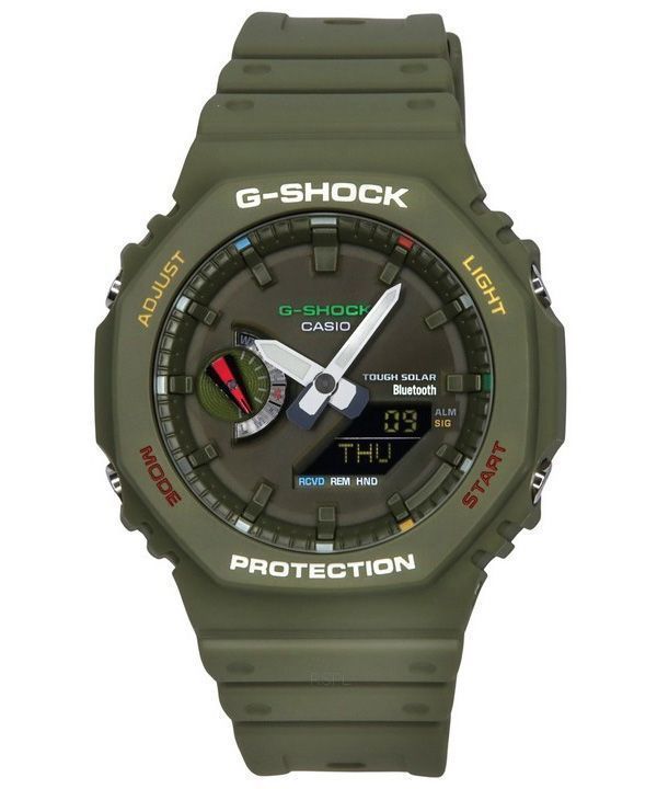 Casio G-Shock analoginen digitaalinen älypuhelinlinkki Bluetooth vihreä kellotaulu Solar GA-B2100FC-3A 200M miesten kello