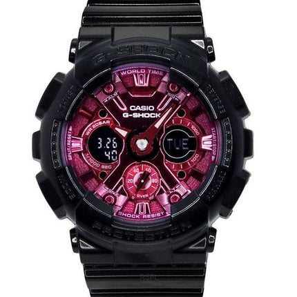 Casio G-Shock analoginen digitaalinen hartsihihna viininpunainen kellotaulu kvartsi GMA-S120RB-1A 200M naisten kello