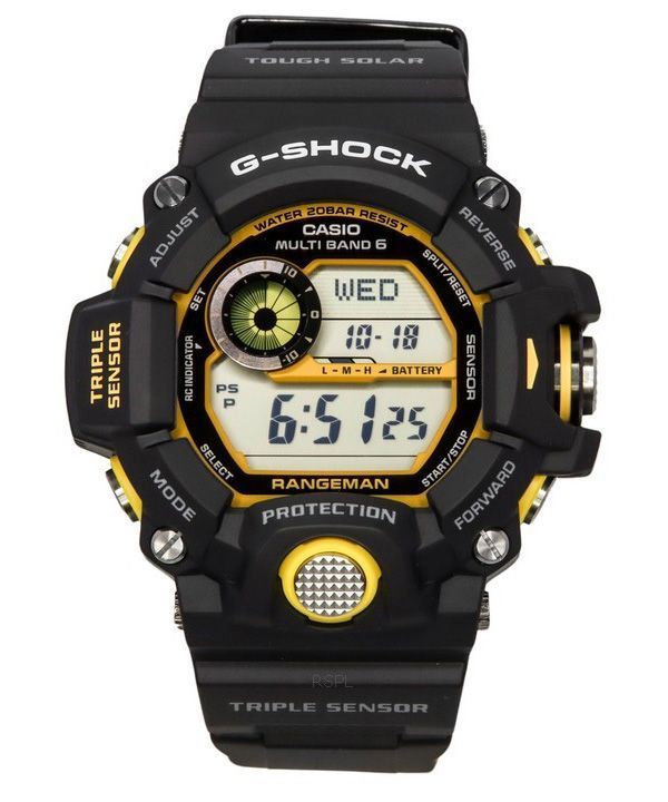 Casio G-Shock Master Of G-Land Rangeman digitaalinen musta hartsihihna aurinkoenergia GW-9400Y-1 200M miesten kello