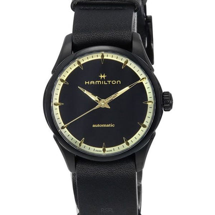 Hamilton Jazzmaster nahkaranneke musta kellotaulu automaattinen H32255730 unisex kello