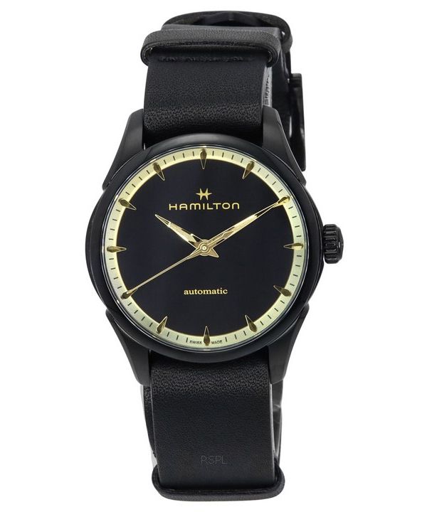 Hamilton Jazzmaster nahkaranneke musta kellotaulu automaattinen H32255730 unisex kello