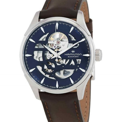 Hamilton Jazzmaster Skeleton nahkahihna sininen kellotaulu H42535541 miesten kello