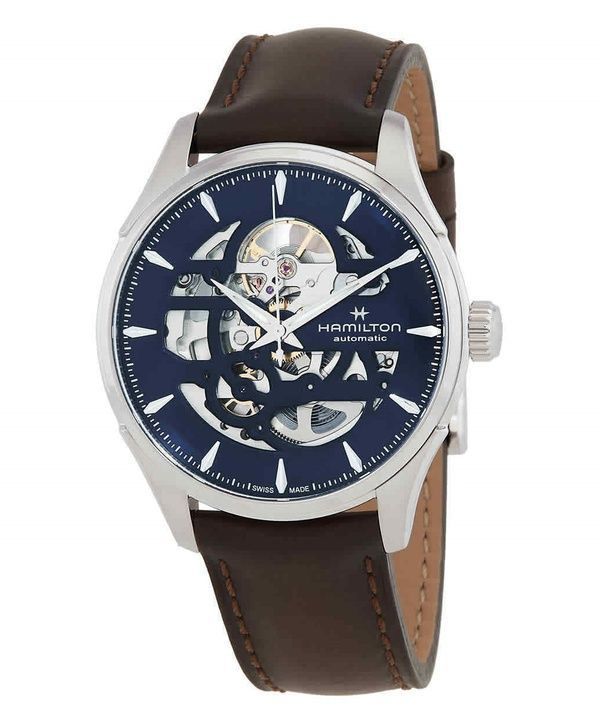 Hamilton Jazzmaster Skeleton nahkahihna sininen kellotaulu H42535541 miesten kello