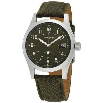 Hamilton Khaki Field mekaaninen kangashihna vihreä kellotaulu H69439363 miesten kello