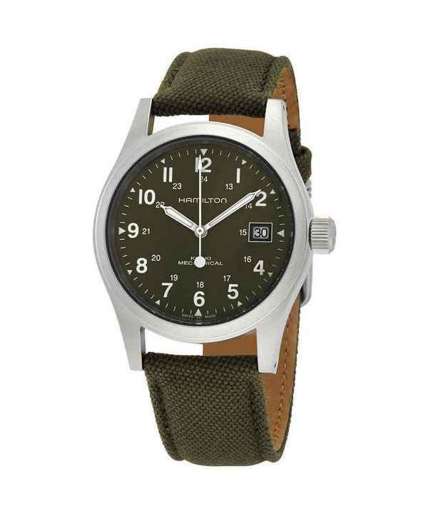 Hamilton Khaki Field mekaaninen kangashihna vihreä kellotaulu H69439363 miesten kello