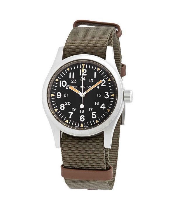 Hamilton Khaki Field Green nailonhihna musta kellotaulu mekaaninen H69439931 miesten kello