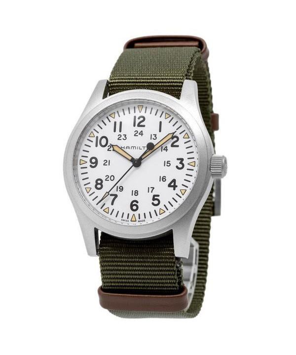 Hamilton Khaki Field nailonhihna valkoinen kellotaulu mekaaninen H69529913 miesten kello