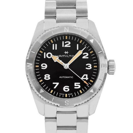 Hamilton Khaki Field Expedition ruostumattomasta teräksestä valmistettu musta kellotaulu automaattinen H70225130 100M miesten ke