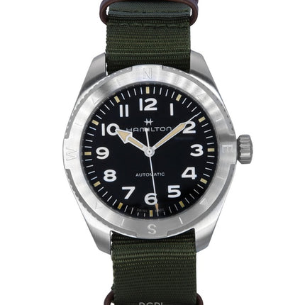 Hamilton Khaki Field Expedition tekstiilihihna musta kellotaulu automaattinen H70315931 100M unisex kello