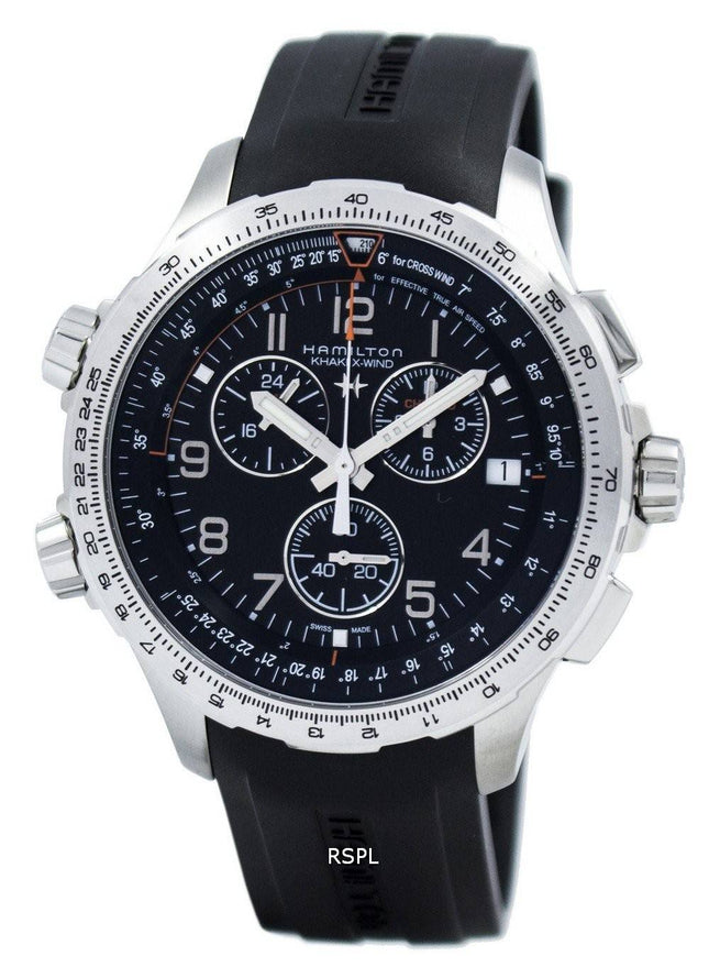 Hamilton Khaki Aviation X-tuuli Chronograph kvartsi GMT H77912335 Miesten Watch