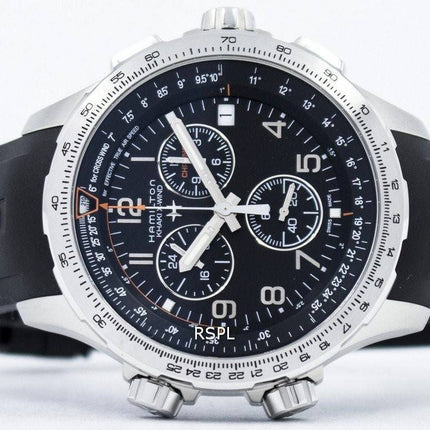 Hamilton Khaki Aviation X-tuuli Chronograph kvartsi GMT H77912335 Miesten Watch