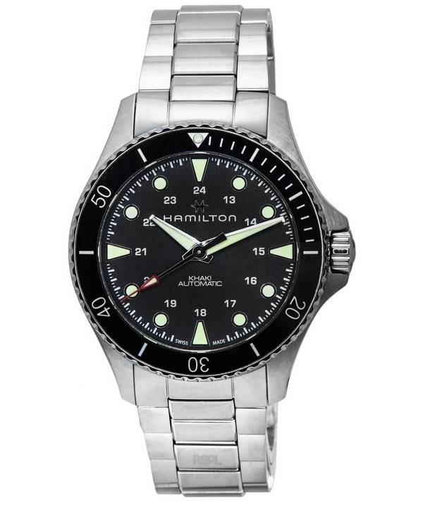 Hamilton Khaki Navy Scuba Black Dial automaattinen sukeltaja H82515130 300M miesten kello