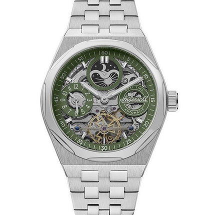 Ingersoll The Broadway Dual Time Green Skeleton Dial Automaattinen I12905 Miesten kello