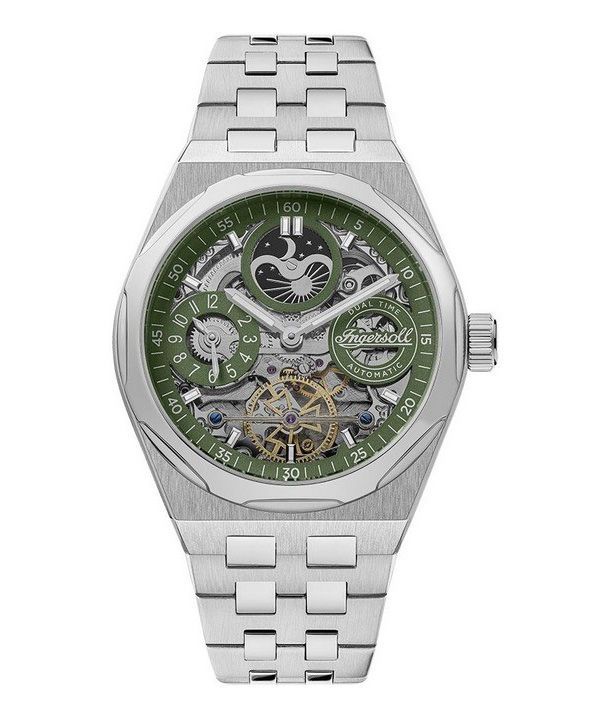 Ingersoll The Broadway Dual Time Green Skeleton Dial Automaattinen I12905 Miesten kello