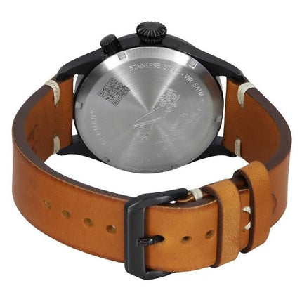 Iron Annie Flight Control Dual Time Nahkahihna Musta Kellotaulu Quartz 51442 Miesten kello