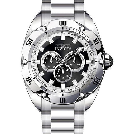 Invicta Venom GMT ruostumattomasta teräksestä valmistettu musta kellotaulu kvartsi 45729 100M miesten kello