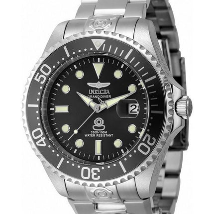 Invicta Pro Diver Dual Time ruostumattomasta teräksestä musta kellotaulu automaattinen 45812 100M miesten kello