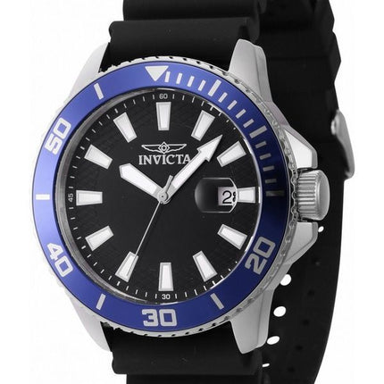 Invicta Pro Diver silikonihihna, musta kellotaulu kvartsi 46089 miesten kello