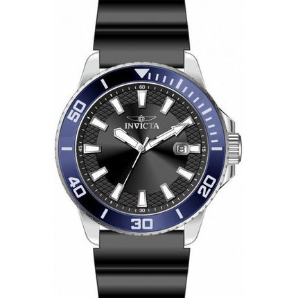 Invicta Pro Diver silikonihihna, musta kellotaulu kvartsi 46089 miesten kello