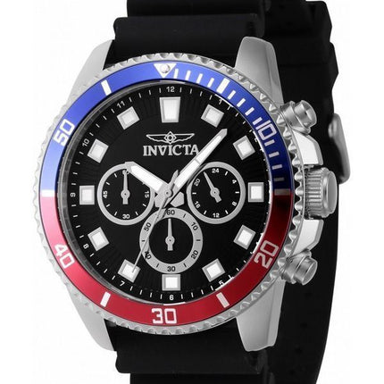 Invicta Pro Diver Chronograph Silikonihihna Musta Kellotaulu Quartz 46119 Miesten kello