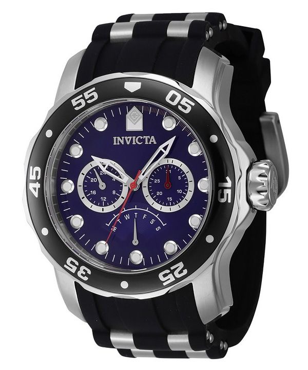 Invicta Pro Diver Retrograde GMT Blue Dial Quartz 46967 100M Miesten kello