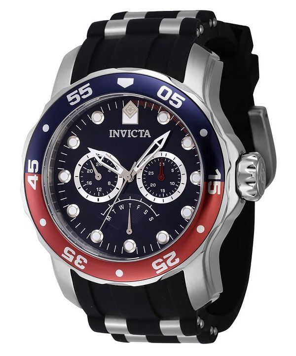 Invicta Pro Diver Retrograde GMT Pepsi Bezel Blue Dial Quartz 46968 100M Miesten kello