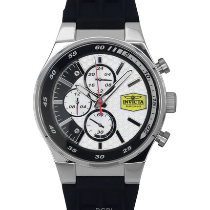 Invicta Racing Chronograph silikonihihna valkoinen kellotaulu kvartsi 47736 miesten kello