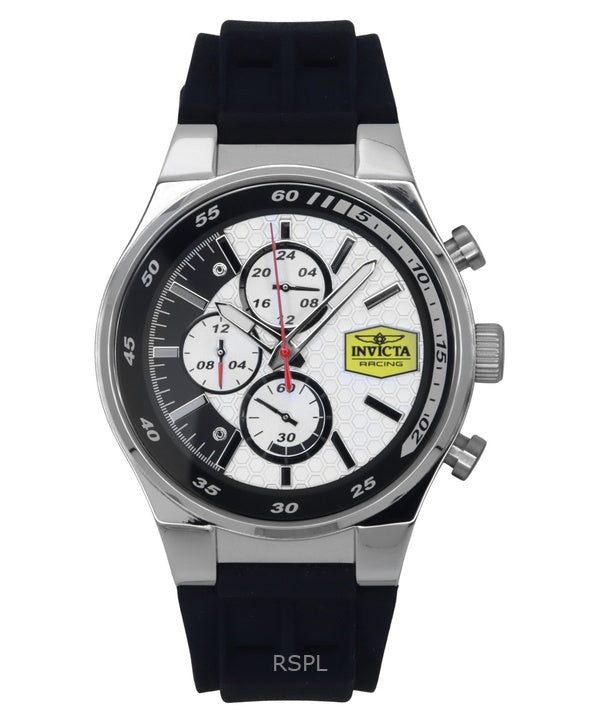 Invicta Racing Chronograph silikonihihna valkoinen kellotaulu kvartsi 47736 miesten kello