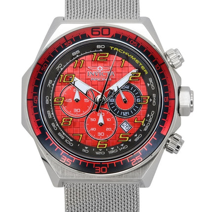 Invicta Racing Chronograph ruostumattomasta teräksestä valmistettu punainen kellotaulu kvartsi 47900 miesten kello