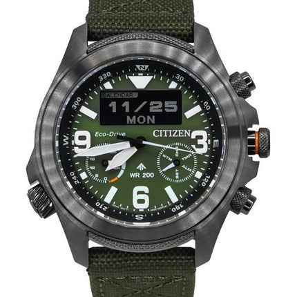 Citizen Promaster Land 35 vuotta Chronograph Green Dial Eco-Drive JV1005-02W 200M miesten kello