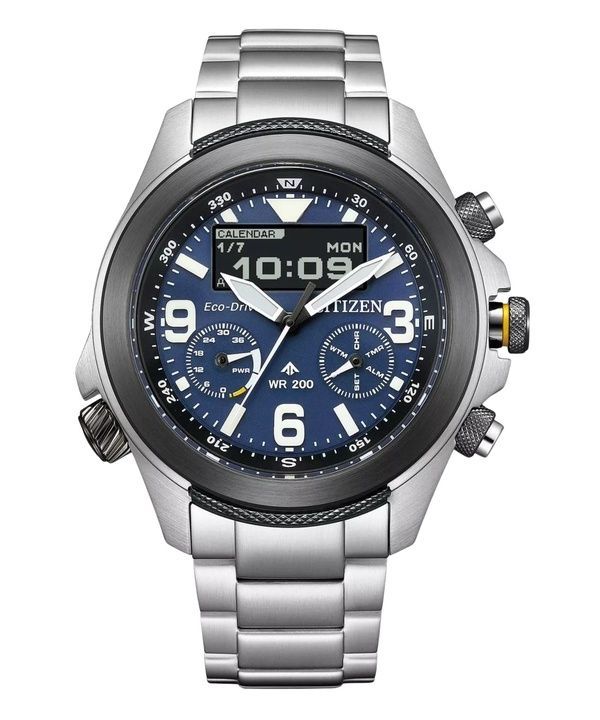 Citizen Promaster Land 35 vuotta Chronograph Blue Dial Eco-Drive JV1006-51L 200M miesten kello