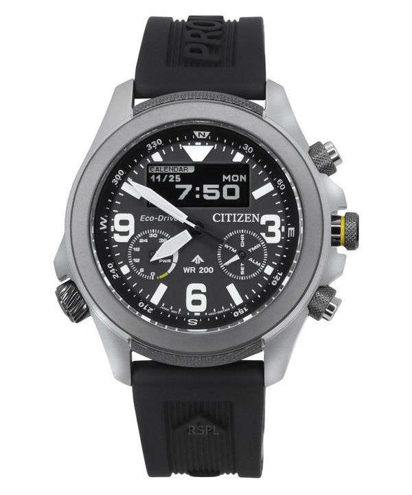 Citizen Promaster Land 35 vuotta Chronograph Black Dial Eco-Drive JV1007-07E 200M miesten kello