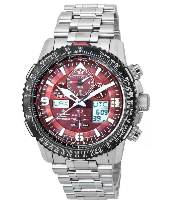 Citizen Promaster Skyhawk Perpetual Calendar Red Dial Eco-Drive Diver JY8086-89X 200M miesten kello