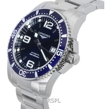 Longines HydroConquest Sunray Blue Super-LumiNova-kellonäytön automaattisella sukeltajalle L3.742.4.96.6 300M miesten kello