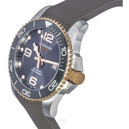 Longines HydroConquest kumihihna Sunray Grey kellotaulu automaattinen sukeltaja L3.782.3.78.9 300M miesten kello