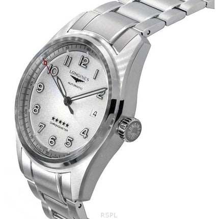 Longines Spirit Chronometer ruostumattomasta teräksestä hopea kellotaulu automaattinen L3.810.4.73.6 100M miesten kello