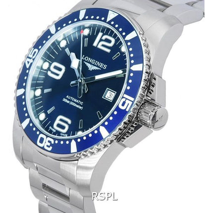 Longines HydroConquest Sunray Blue Super-LumiNova-kellonäytön automaattisella sukeltajalle L3.841.4.96.6 300M miesten kello